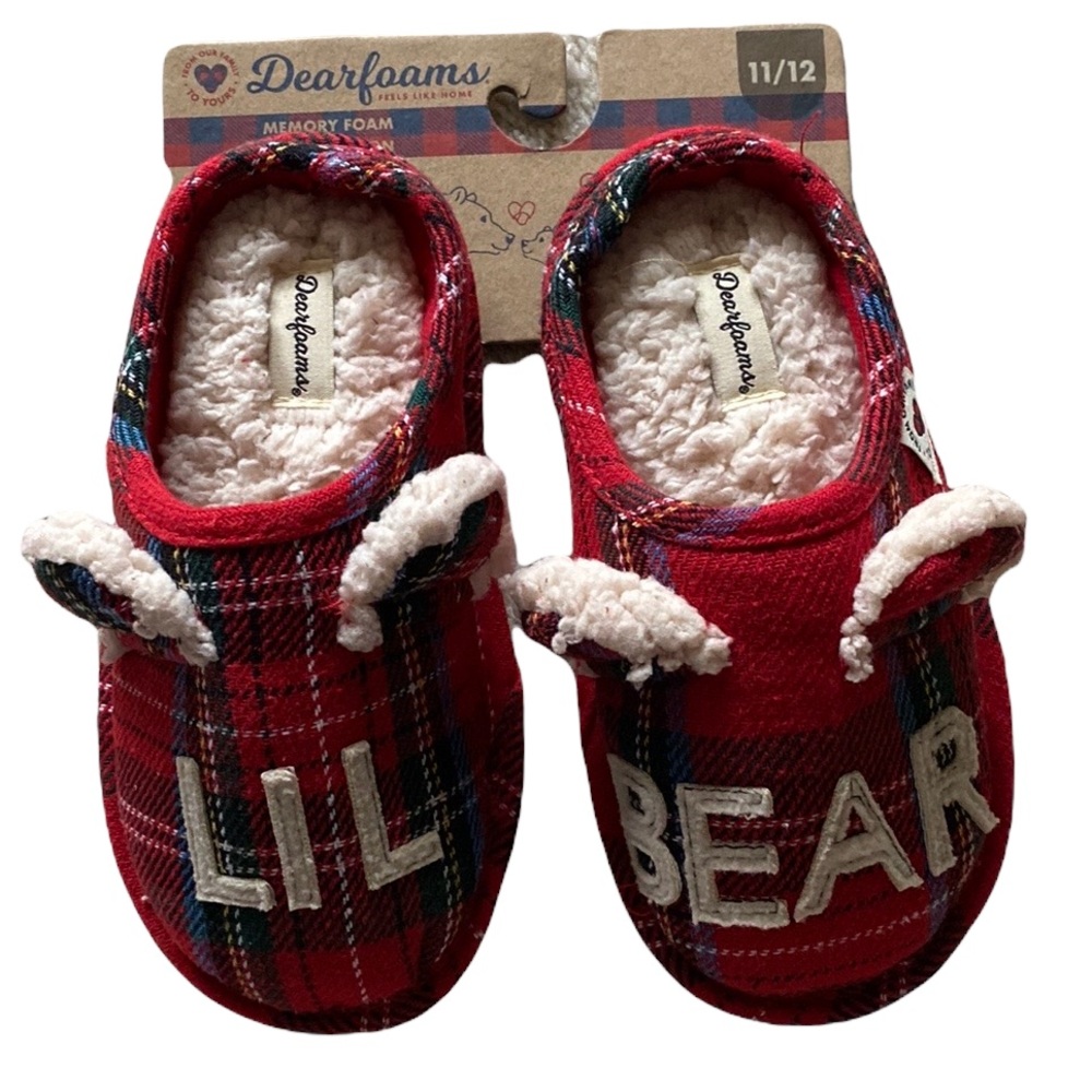 NEW Dearfoams kids “lil bear” slippers. Unisex